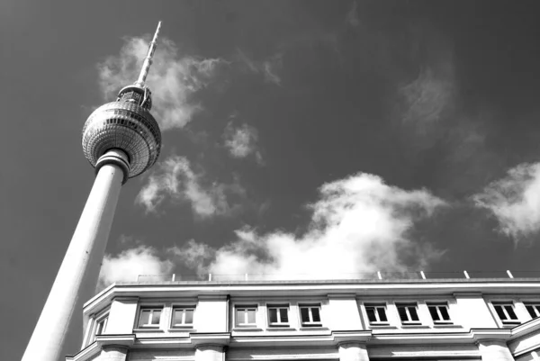 Berlin Németország 2010 Fernsehturm Televízió Torony Alexanderplatz Tornyot Egykori Német — Stock Fotó