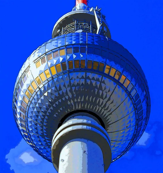 Berlin Germany 2010 Fernsehturm Torre Televisão Localizada Alexanderplatz Torre Foi — Fotografia de Stock