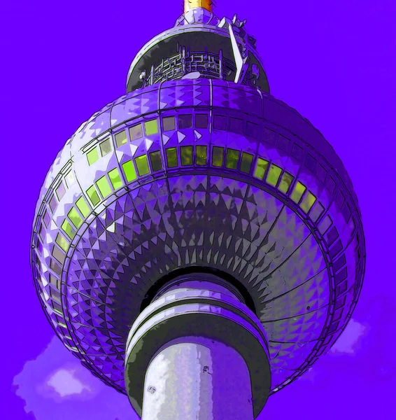 Berlin Németország 2010 Fernsehturm Televízió Torony Alexanderplatz Tornyot Egykori Német — Stock Fotó