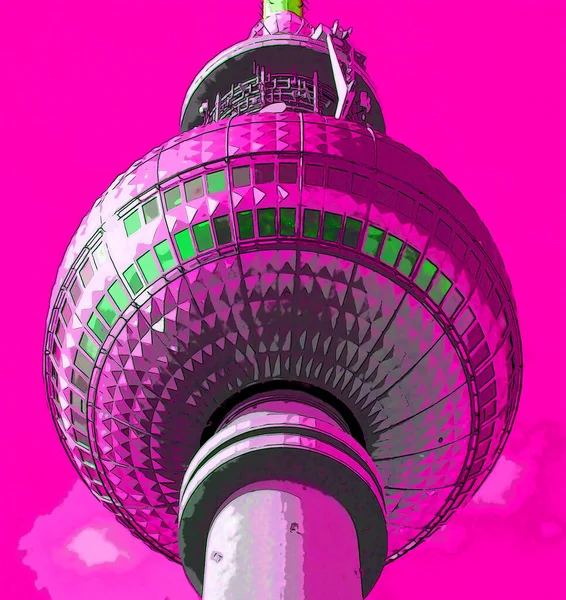 ベルリンドイツ05 2010 Fernsehturm テレビ塔 アレクサンダー広場に位置しています 塔は1965年から1969年にかけて旧ドイツ民主共和国によって建設された — ストック写真