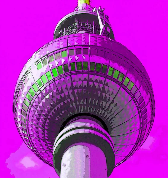 Berlín Německo 2010 Fernsehturm Television Tower Nachází Alexanderplatz Věž Byla — Stock fotografie