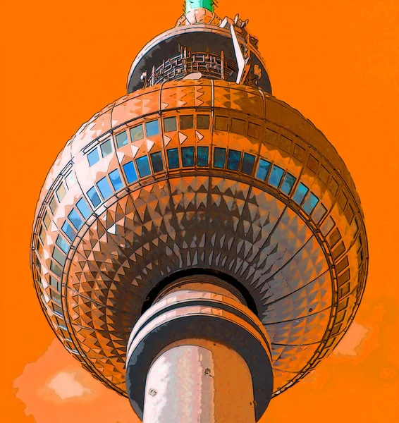 Berlin Tyskland 2010 Fernsehturm Tornet Ligger Alexanderplatz Tornet Byggdes Mellan — Stockfoto
