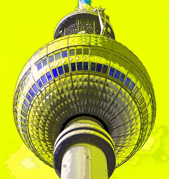 Berlin Tyskland 2010 Fernsehturm Tornet Ligger Alexanderplatz Tornet Byggdes Mellan — Stockfoto