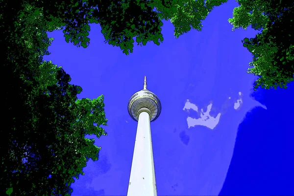 Berlin Niemcy 2010 Fernsehturm Wieża Telewizyjna Znajduje Się Alexanderplatz Wieża — Zdjęcie stockowe