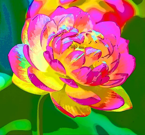 Lotus Fleur Signe Illustration Arrière Plan Icône Avec Une Couleur — Photo