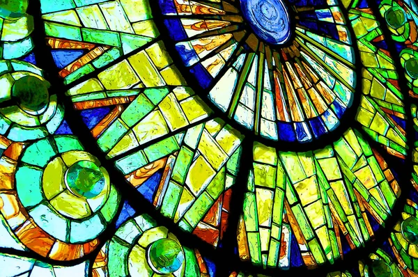 Arusha Tanzania 2011 Stained Glass Window Symmetrical Patterns Sign Illustration — Φωτογραφία Αρχείου