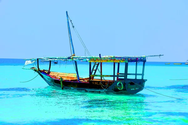 Zanzibar Tanzania 2011 Fisherman Boat Nungwi Village Zanzibar Island Tanzania — Φωτογραφία Αρχείου