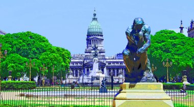 BUENOS AIRES ARGENTINA 11 25 2011: Congress of the Argentine Nation (Spanish: Congreso de la Nacion Argentina) is the legislative branch of the government of Argentina sign illustration