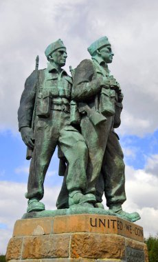 SPEAN BRIDGE LOCHABER SCOTLAND 05 28 2012: Commando Memorial in the Scottish Highlands was unveiled in 1952, dedicated to the World War II British Commandos that trained at Achnacarry Castle.
