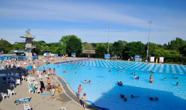 MONTREAL CANADA JULY 15: Parc Jean-Drapeau pool. The pool was the site of the 2006 world FINA aquatic championship in Montreal