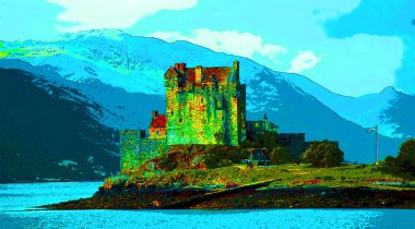 DONAN SCOTHLAND 05: 30 2012: Eilean Donan Şatosu, Loch Duich 'te küçük bir adadır.