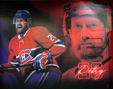 MONTREAL CANADA 05 03 2022: Tribute for Guy Lafleur all around the city pf Montreal (09 20, 1951  05 22, 2022) in front the Bell Center. Lafleur is the all-time leading scorer in Canadians history