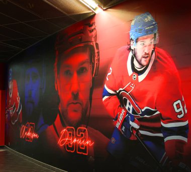 MONTREAL CANADA 05 03 2022: Tribute for Guy Lafleur all around the city pf Montreal (09 20, 1951  05 22, 2022) in front the Bell Center. Lafleur is the all-time leading scorer in Canadians history