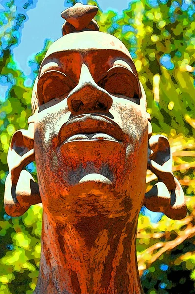 Arusha Tanzania 2011 African Wood Carving Statue Sign Illustration Pop — Photo