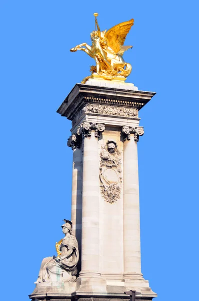 Paris France 2019 Details Pont Alexandre Iii Deck Arch Bridge — Zdjęcie stockowe