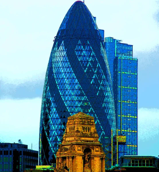 London 2012 Modern Mary Axe Building Called Swiss Building Informally — Stock fotografie
