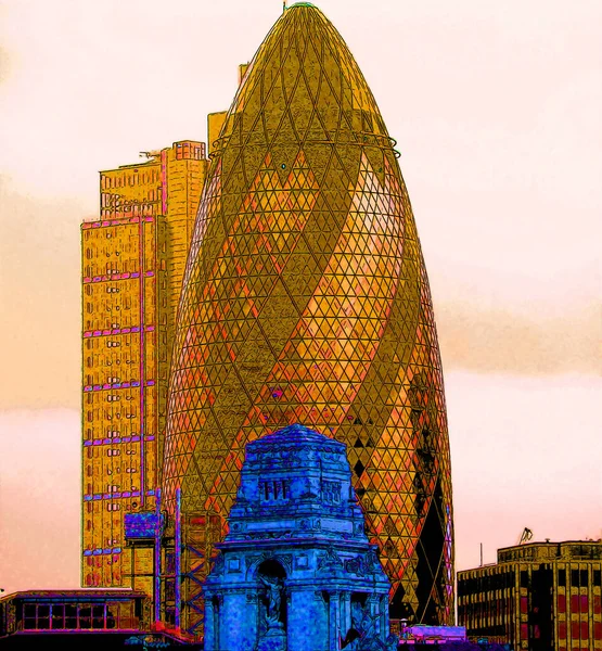 London 2012 Modern Mary Axe Building Called Swiss Building Informally — Stock fotografie
