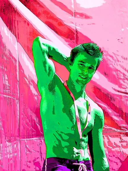 Montreal Quebec Canada 2012 Young Gay Man Pop Art Retro — Foto Stock