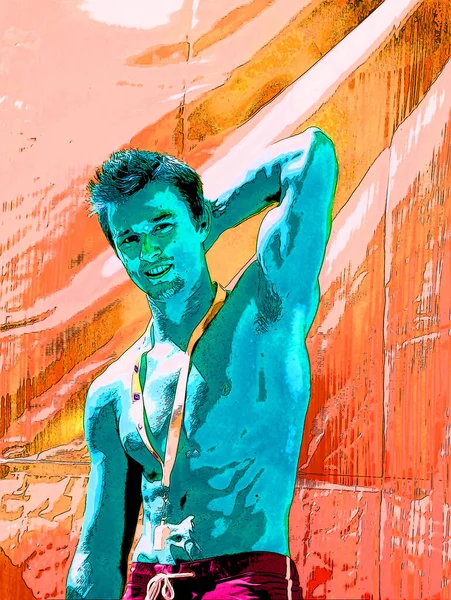 Montreal Bne Kanada 2012 Genç Eşcinsel Adam Pop Art Retro — Stok fotoğraf