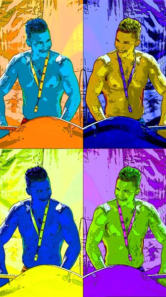 Montreal Quebec Canada 2012 Young Gay Man Pop Art Retro — Fotografia de Stock