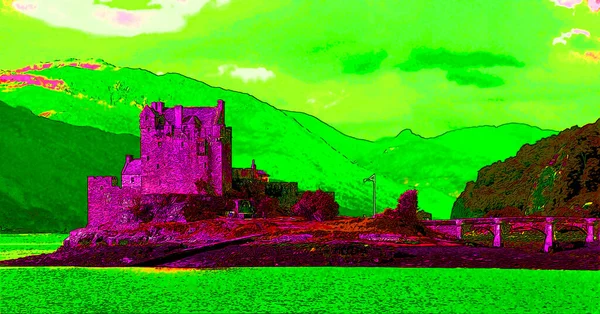 Donan Scothland 2012 Eilean Donan Castle Small Island Loch Duich — Foto de Stock