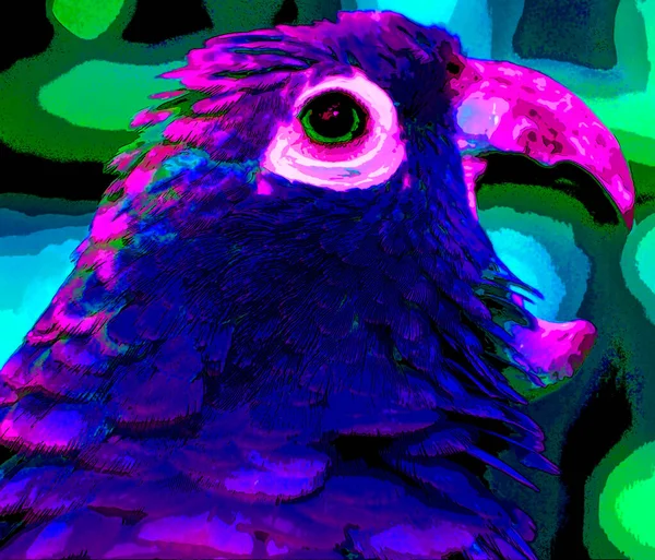 Parrot Illustration Pop Art Background Color Spots — ストック写真