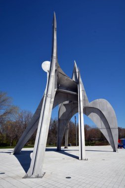 MONTREAL CANADA 03 27 2020: The Alexander Calder sculpture L'Homme French for 