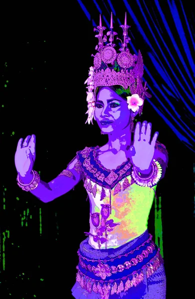 Siem Reap Cambodia 2013 Apsara Dancer Robam Tep Apsara Title — Photo