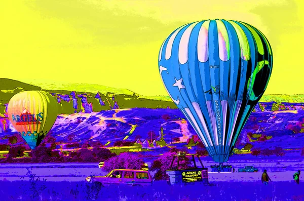 Goreme Turkey Październik Latanie Balonem Nad Kapadocją Znane Jest Całym — Zdjęcie stockowe