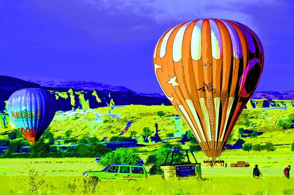 Goreme Turkey Oktober Varm Luft Ballong Flyga Över Kappadokien Känd — Stockfoto