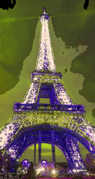 París Francia 2013 Torre Eiffel Tour Eiffel Pop Art Torre — Foto de Stock