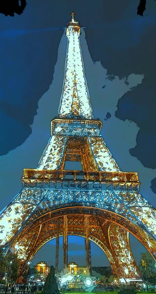 Paris Frankreich 2013 Eiffelturm Tour Eiffel Pop Art Eiffelturm Aus — Stockfoto