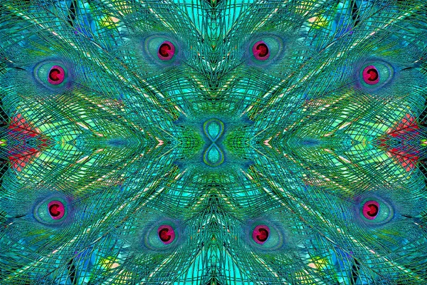 Peacock Feathers Sign Illustration Pop Art Background Icon Color Spots — ストック写真