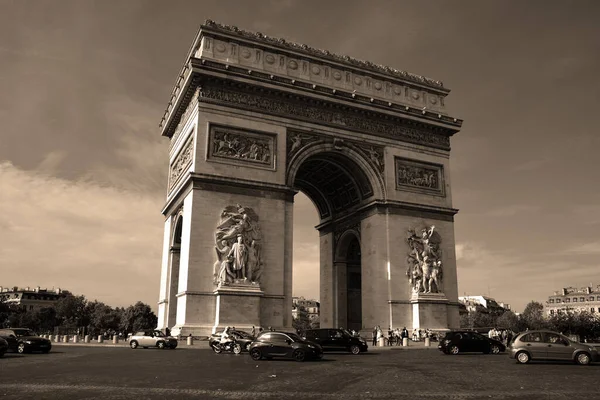 Paris France Triumphal Arch Etoile Monument Designed Jean Chalgrin 1806 — Fotografia de Stock