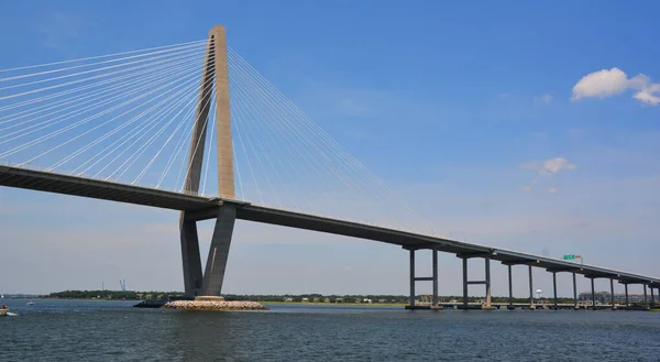 Charleston Usa Juin 2916 Arthur Ravenel Bridge Est Pont Haubans — Photo