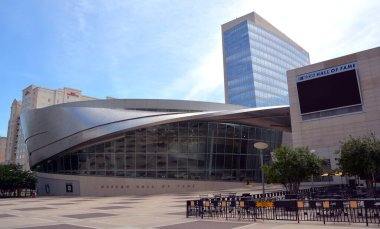 CHARLOTTE NORTH CAROLINA JUNE 20 2016: NASCAR Hall of Fame. Opened in 2010 it honors drivers who have shown exceptional skill at NASCAR driving, all-time great crew chiefs and owners.