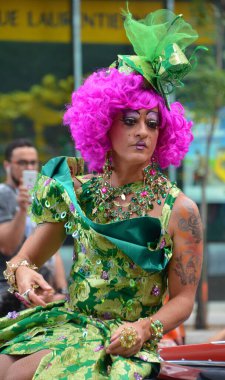 MONTRAL - AUGUST 19, 2012: Unidentified participants at the Montreal Pride parade Celebrations festival on August 19, 2012, Montreal, Canada. This event has a mandate to involve, educate and entertain