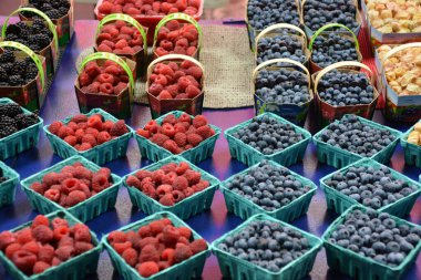 berries on the market, selective focus