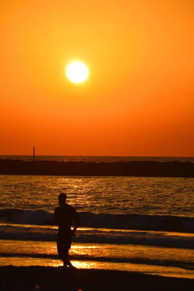 Пляж Лос Муертос Проти Заходу Сонця Puerto Vallarta Mexico — стокове фото