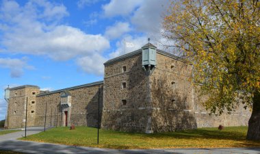 CHAMBLY QUEBEC CANADA 10 19 2016: Fort Chambly is a historic fort in La Vallee-du-Richelieu Regional County Municipality, Quebec. The fort is designated as a National Historic Site of Canada.