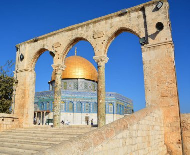 JERUSALEM ISRAEL 23: 10 16: Kudüs 'teki Kudüs' ün asil mabedi olarak bilinen Tapınak Dağı, dünyanın en önemli dini mekanlarından biridir..