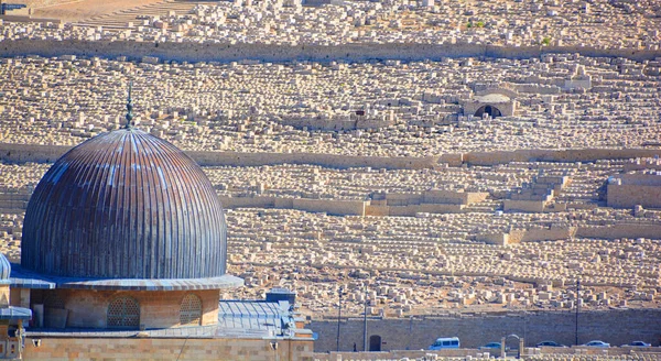 Jerusalem Israel Jerusalem Jewish Cemetery Aqsa Mosque Also Known Aqsa — Foto de Stock