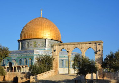 JERUSALEM ISRAEL 23: 10 16: Kudüs 'teki Kudüs' ün asil mabedi olarak bilinen Tapınak Dağı, dünyanın en önemli dini mekanlarından biridir..