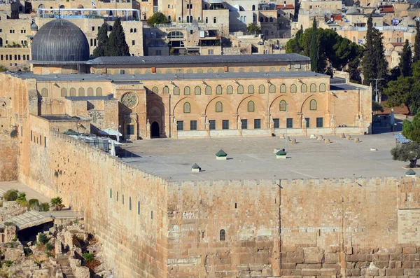 Jerusalén Israel Muro Jerusalén Mezquita Aqsa También Conocida Como Aqsa — Foto de Stock