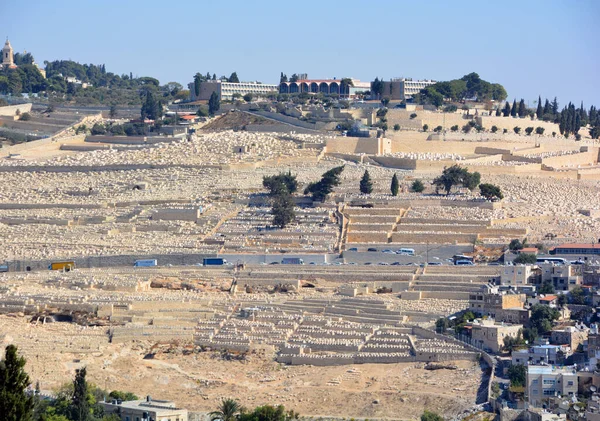 Jerusalén Israel Cementerio Judío Monte Los Olivos Incluida Necrópolis Silwan — Foto de Stock