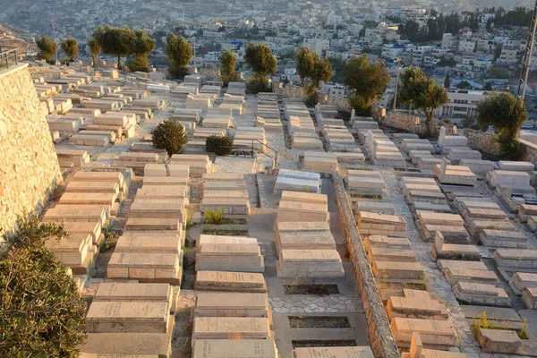 Jerusalem Israel 2016 Jewish Cemetery Mount Olives Including Silwan Necropolis — Foto de Stock