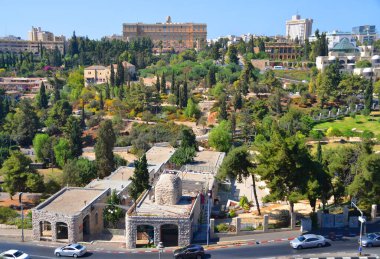JERUSALEM 28 10 16: Bird eye view of Jerusalem is a city located on a plateau in the Judaean Mountains. One of the oldest cities in the world, Jerusalem was called Urusalima meaning City of Peace
