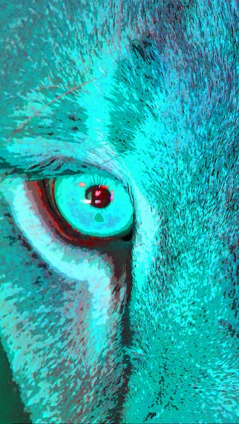 Lion Μάτι Σημάδι Εικόνα Pop Art Φόντο Εικονίδιο Κηλίδες Χρώματος — Φωτογραφία Αρχείου