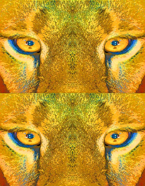 Lion Eye Sign Illustration Pop Art Background Icon Color Spots — Stockfoto