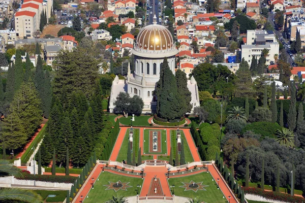 Haifa Israel Los Jardines Bahai Encuentran Los Lugares Sagrados Bahai — Foto de Stock